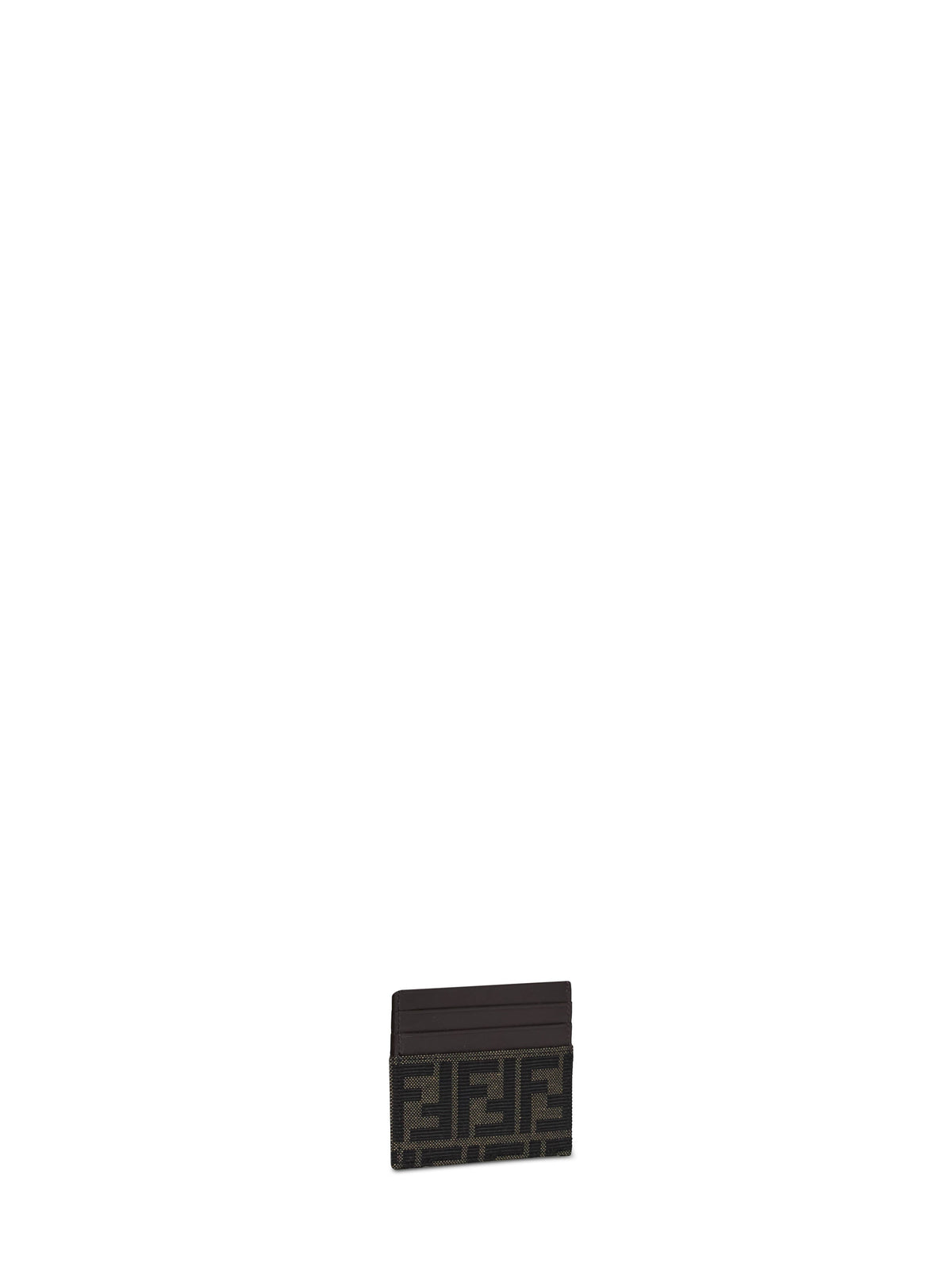Fendi Men Tobacco Brown Ff Jacquard Card Holder