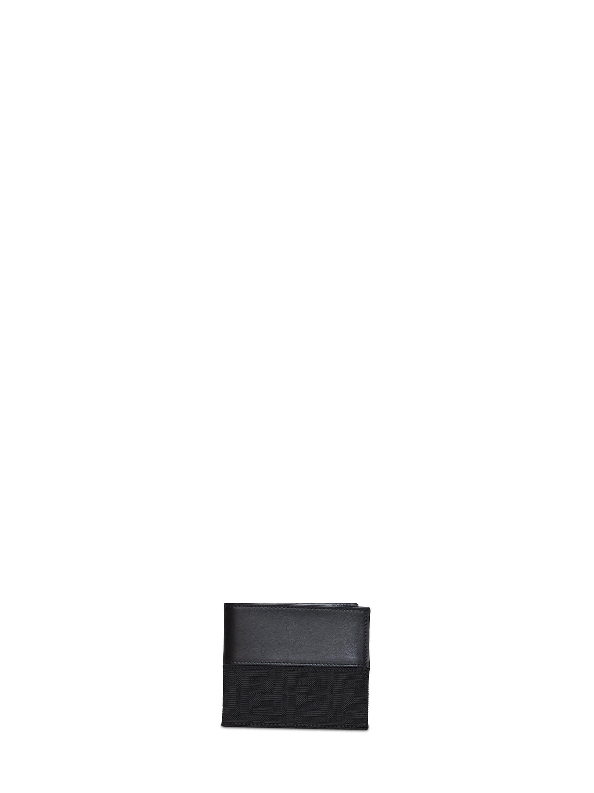 Fendi Men Black Ff Jacquard Bi-Fold Wallet