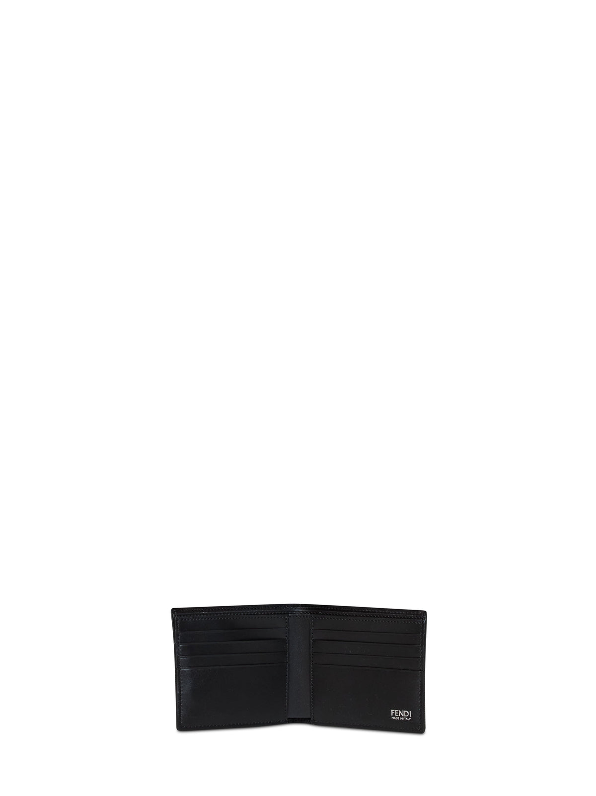 Fendi Men Black And Dark Tobacco Ff Jacquard Bi-Fold Wallet