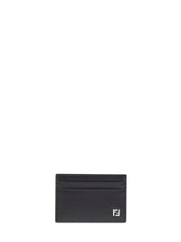 Fendi Men Black Leather Slim Squared Ff Card Holder
