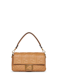 Fendi Women Beige Baguette Shoulder Bag