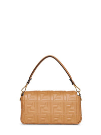 Fendi Women Beige Baguette Shoulder Bag