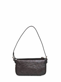 Fendi Women Black Zip Top Leather Shoulder Bag <Br/>