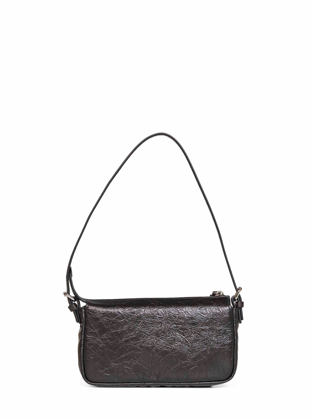 Fendi Women Black Zip Top Leather Shoulder Bag <Br/>
