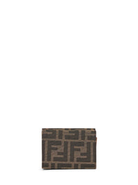 Fendi Women Brown Baguette Micro Trifold Wallet