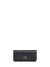 Fendi Women Black Leather Fendi Way Continental Wallet