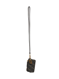 Fendi Women Brown Ff Jacquard Card Case With Strap