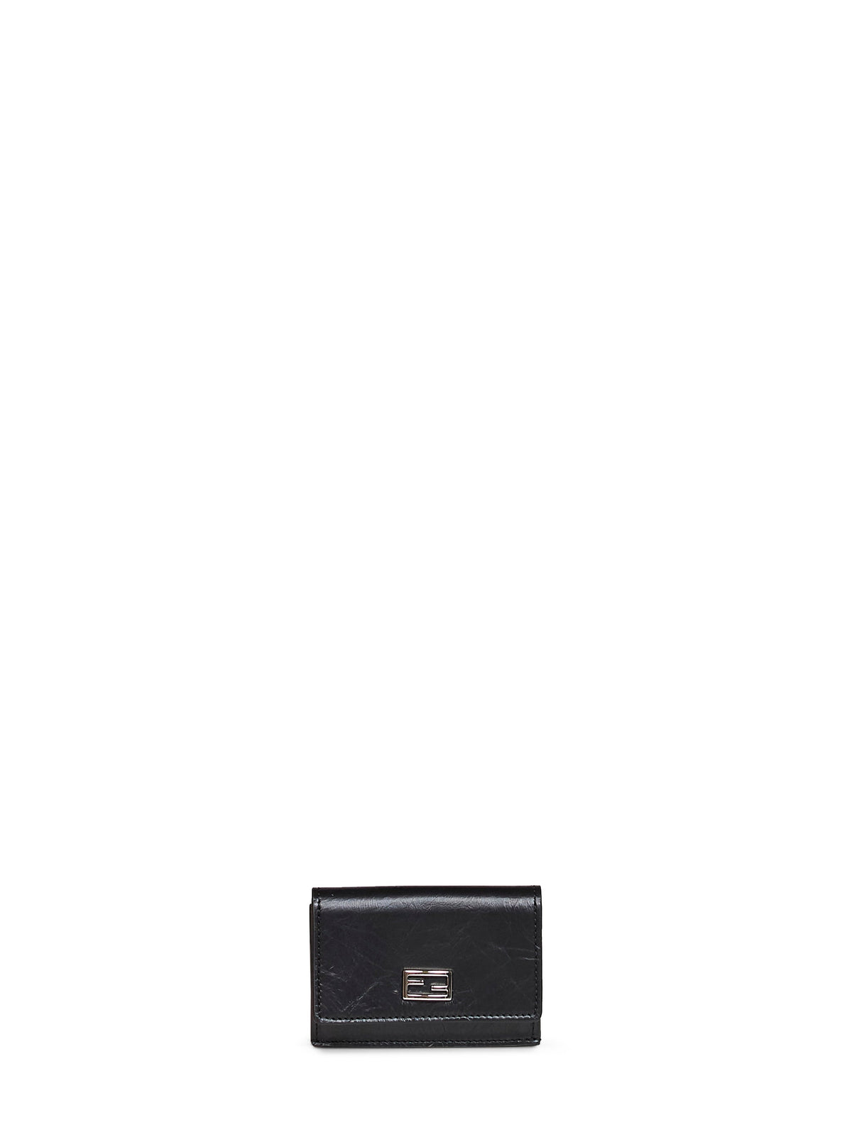 Fendi Women Black Card Case Tube Card Holder