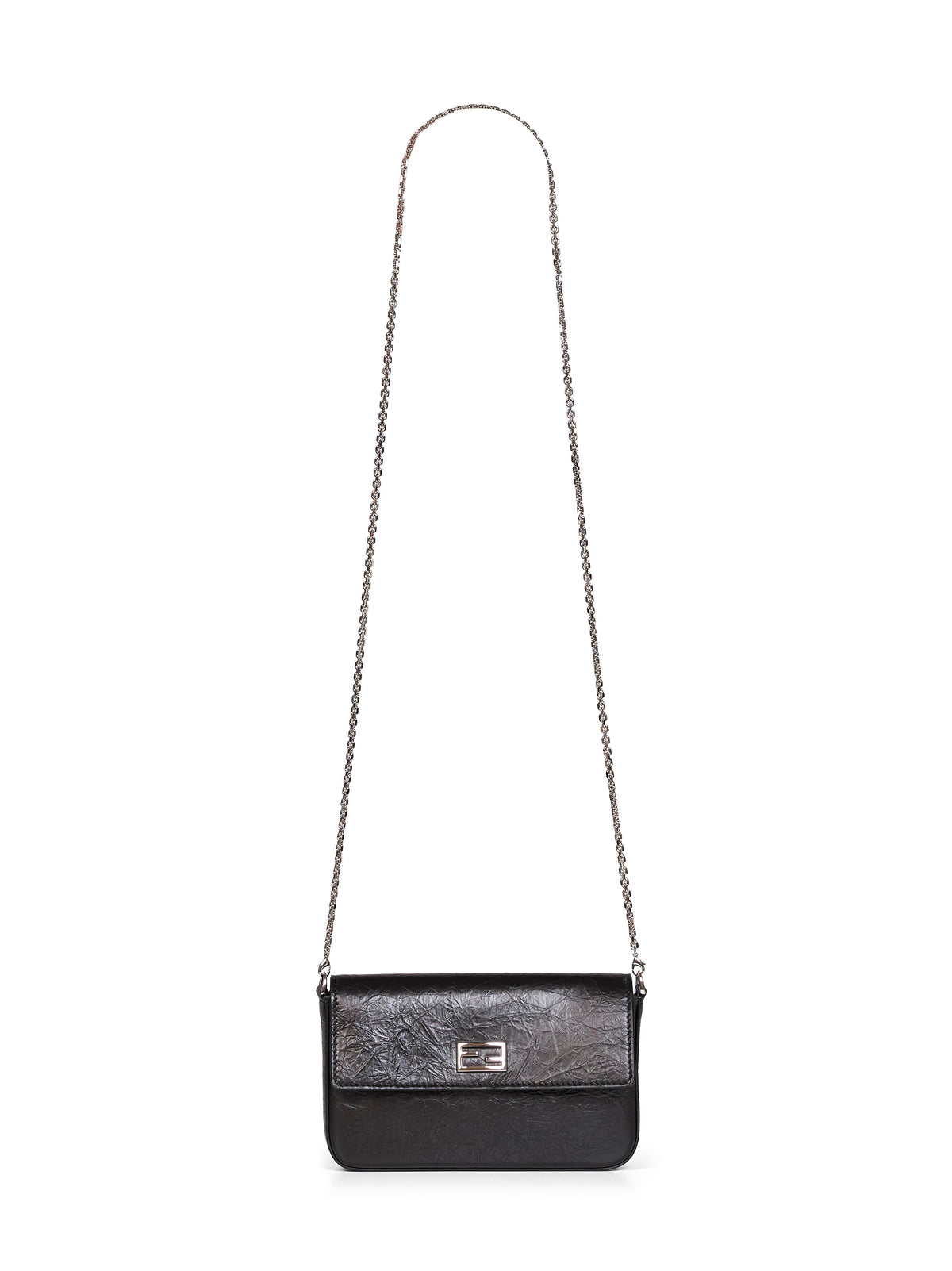 Fendi Women Black Wallet On Chain Tube Compact Wallet On Chain