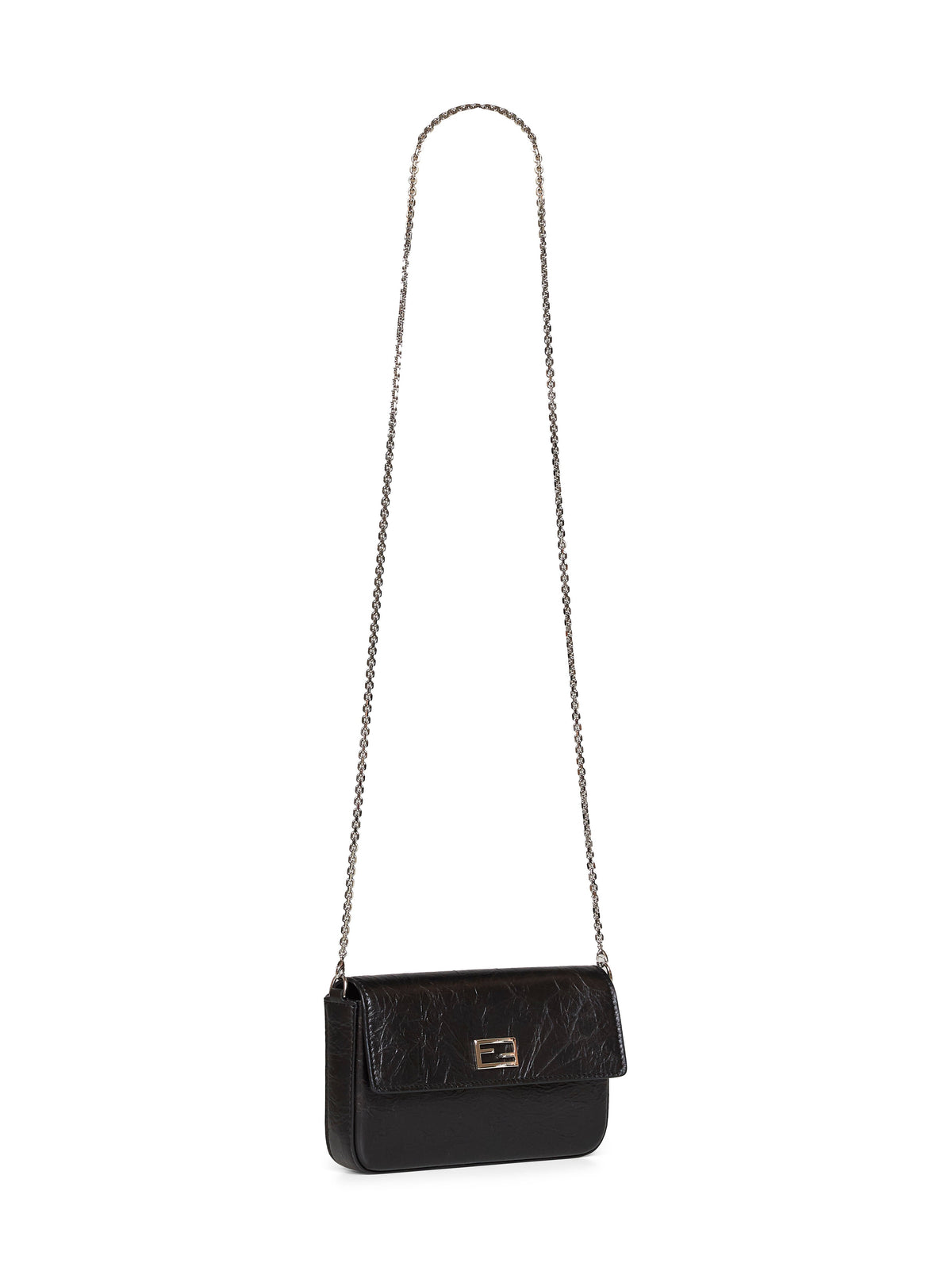 Fendi Women Black Wallet On Chain Tube Compact Wallet On Chain