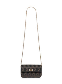 Fendi Women Tobacco Brown Wallet On Chain Tube Compact Wallet On Chain