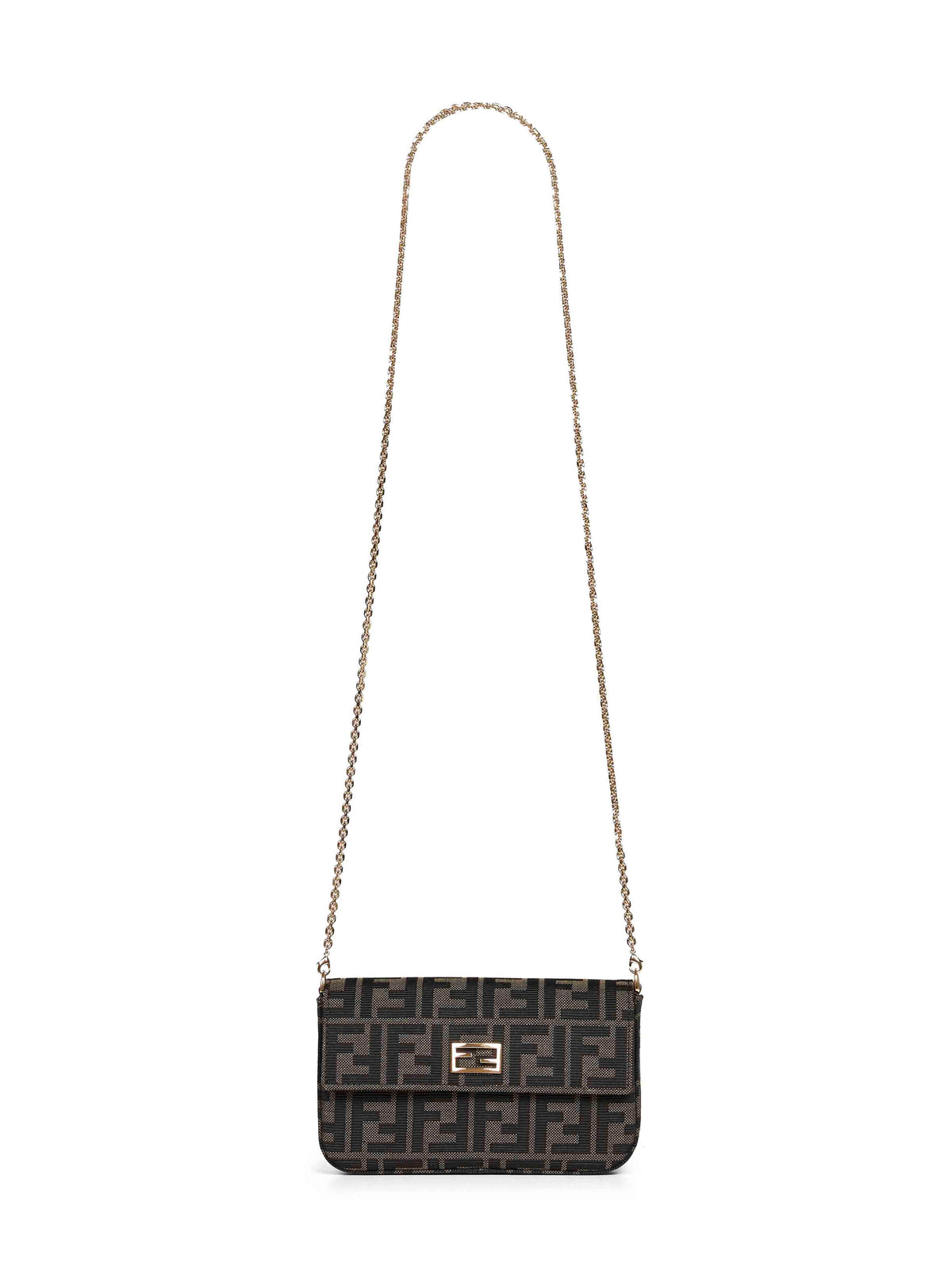 Fendi Women Tobacco Brown Wallet On Chain Tube Compact Wallet On Chain