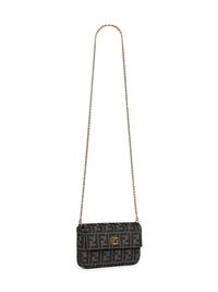 Fendi Women Tobacco Brown Wallet On Chain Tube Compact Wallet On Chain