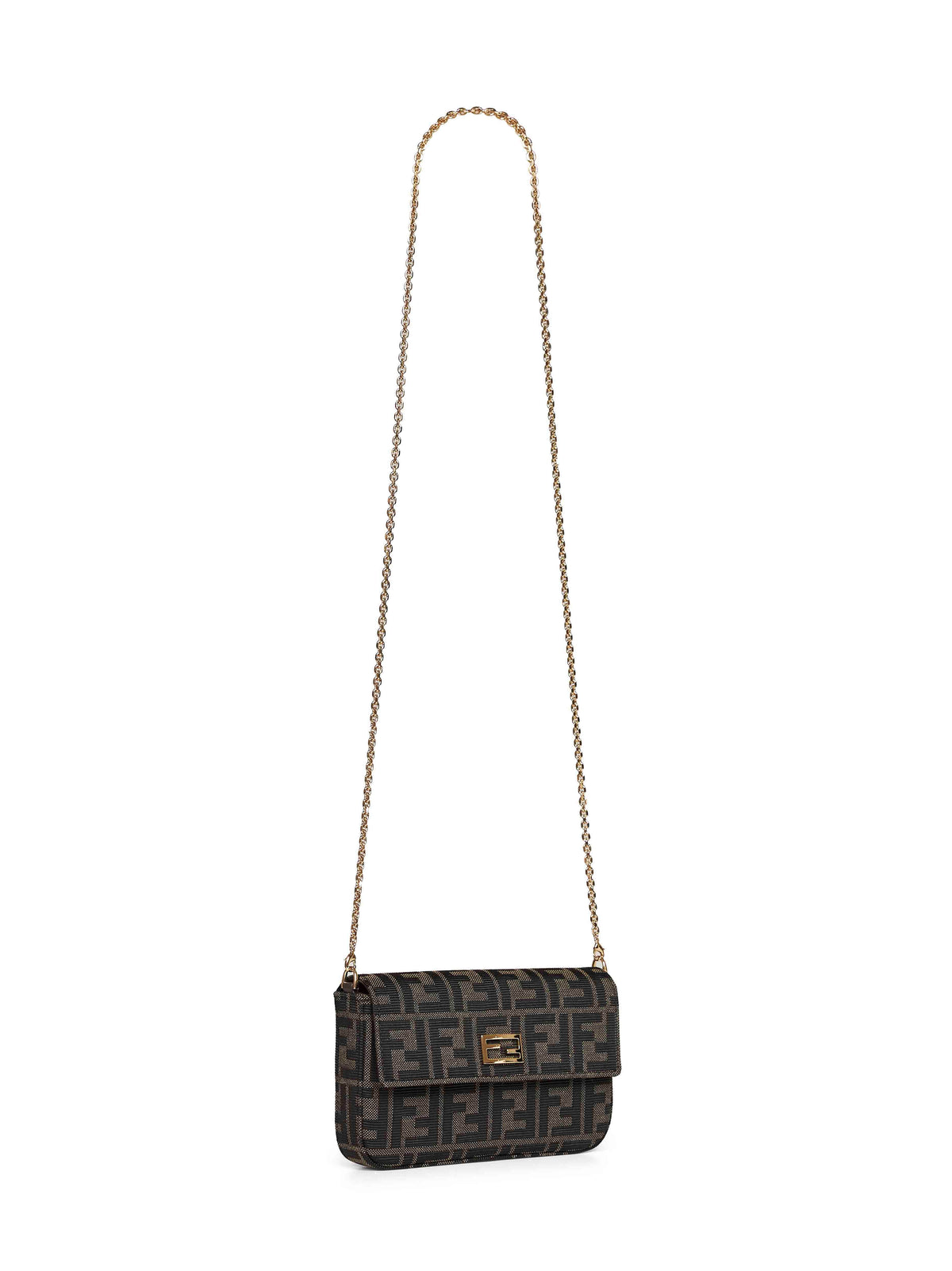 Fendi Women Tobacco Brown Wallet On Chain Tube Compact Wallet On Chain