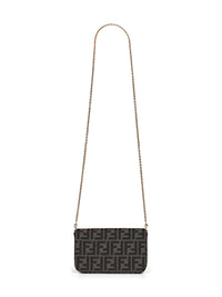 Fendi Women Tobacco Brown Wallet On Chain Tube Compact Wallet On Chain