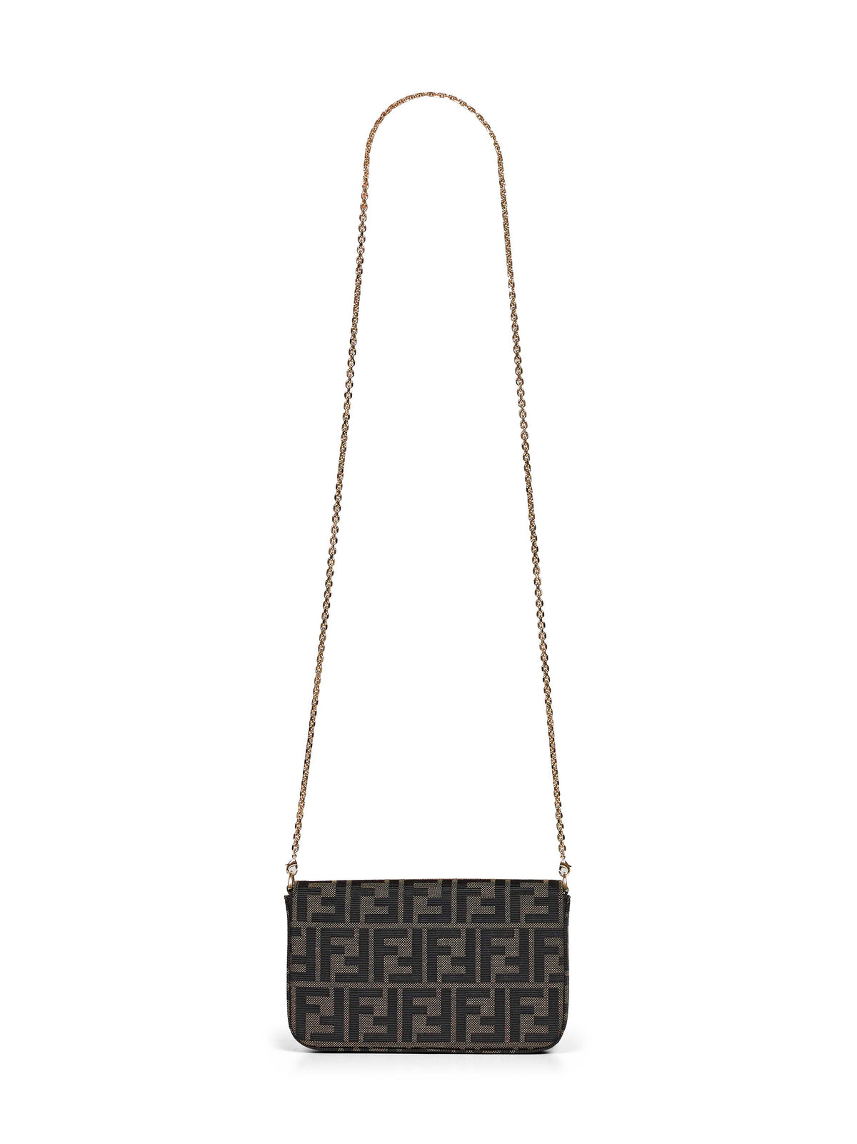 Fendi Women Tobacco Brown Wallet On Chain Tube Compact Wallet On Chain
