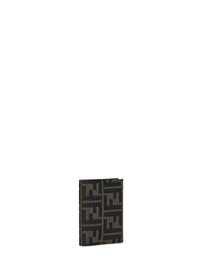 Fendi Women Tobacco Brown Card Case Ff Jacquard Card Case