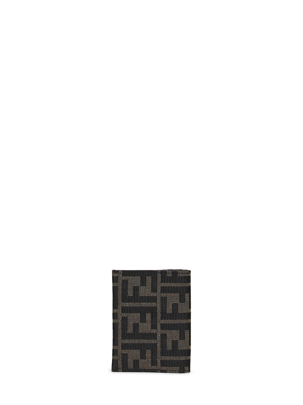 Fendi Women Tobacco Brown Card Case Ff Jacquard Card Case