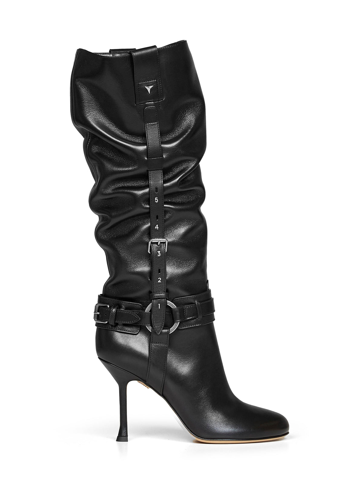 Fendi Women Black Leather Fendi Count Draped Boots