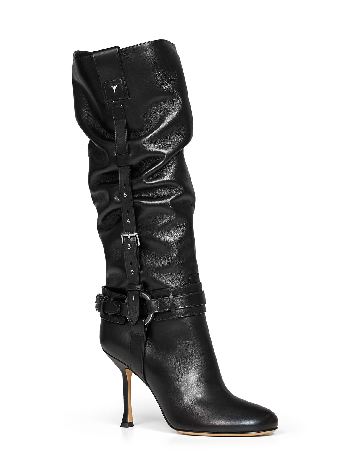 Fendi Women Black Leather Fendi Count Draped Boots