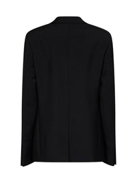 Fendi Women Black Kid Mohair Single-Breasted Blazer