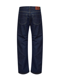 Fendi Men Dark Blue Cotton Denim Straight Jeans