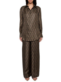 Fendi Women Brown Ff Silk Shirt