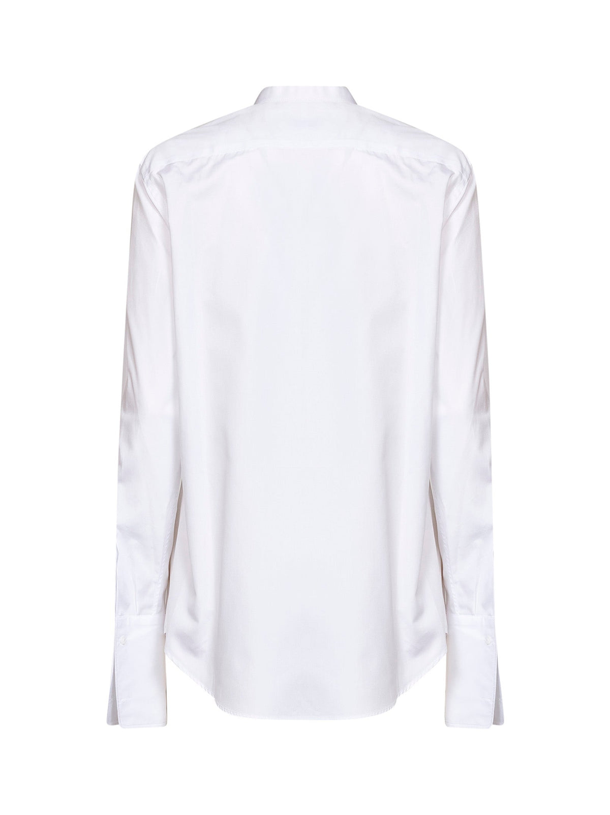 Fendi Women White Cotton Poplin Slim-Fit Shirt With Front Plastron