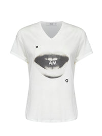 Fendi Women Ivory Cotton Jersey T-Shirt With Ti Amo Print
