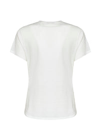 Fendi Women Ivory Cotton Jersey T-Shirt With Ti Amo Print
