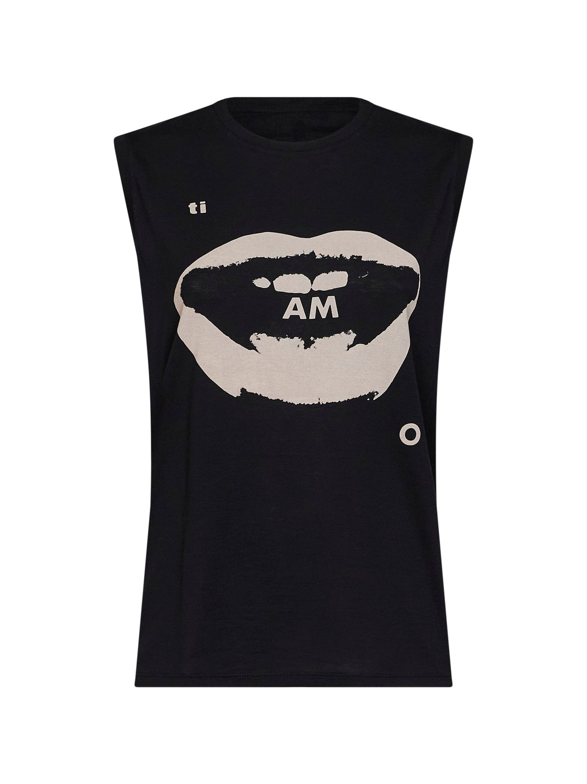 Fendi Women Black Lightweight Organic Jersey Ti Amo-Print Sleeveless Top