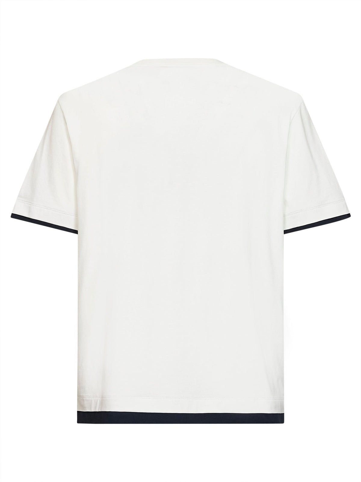 Fendi Men White Jersey Oversized T-Shirt With Contrasting Trims