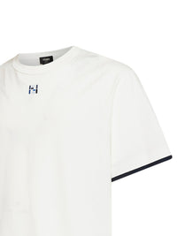 Fendi Men White Jersey Oversized T-Shirt With Contrasting Trims