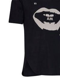 Fendi Men Black Cotton Jersey T-Shirt With Ti Amo Print