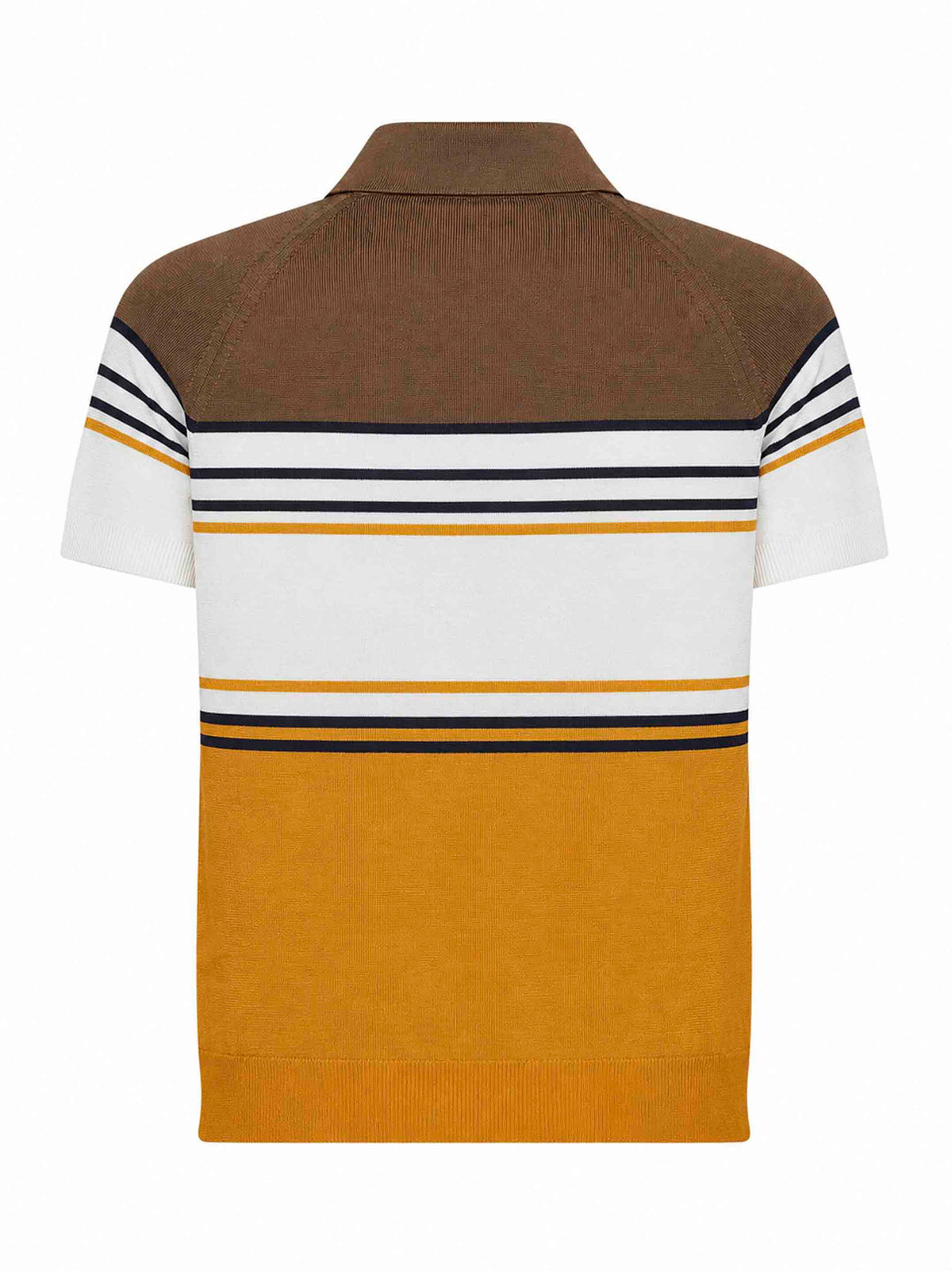Fendi Men Multicolor Striped Color Block Viscose Knit Polo Shirt