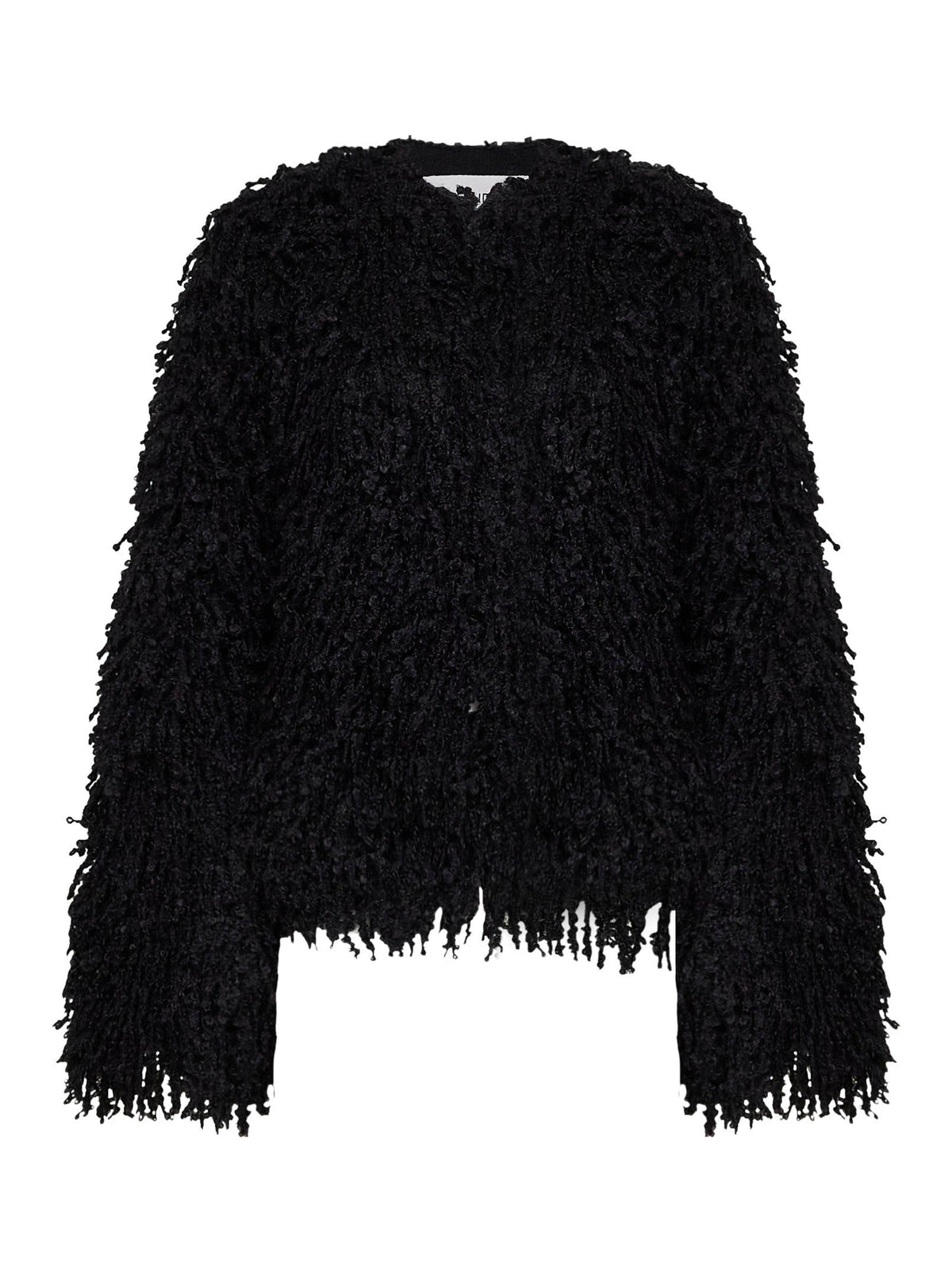 Fendi Women Black Long-Pile Cashmere And Mohair Jacket