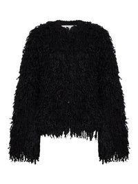 Fendi Women Black Long-Pile Cashmere And Mohair Jacket