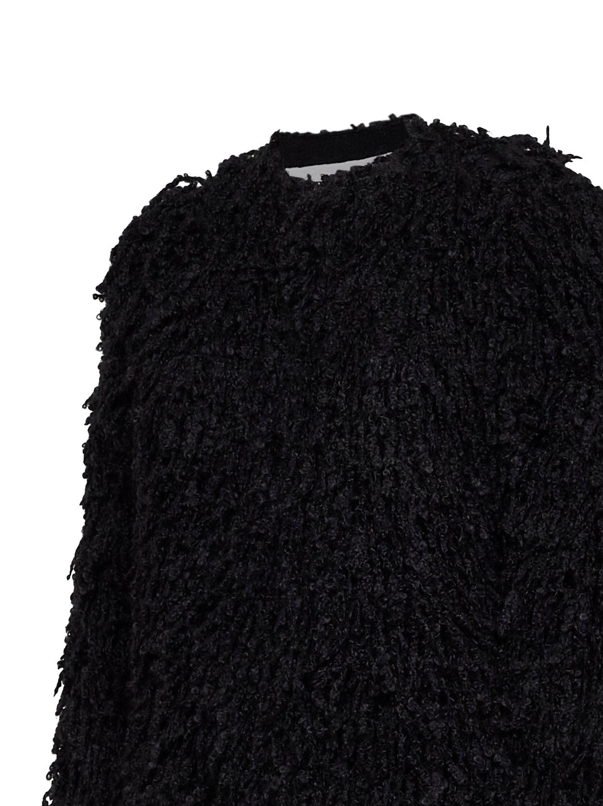 Fendi Women Black Long-Pile Cashmere And Mohair Jacket