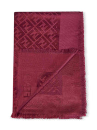 Fendi Silk Women Cherry Silk And Wool Ff Shawl