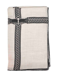 Fendi Silk Women Dove Grey Printed Cashmere Selleria Shawl
