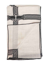 Fendi Silk Women Dove Grey Printed Cashmere Selleria Shawl
