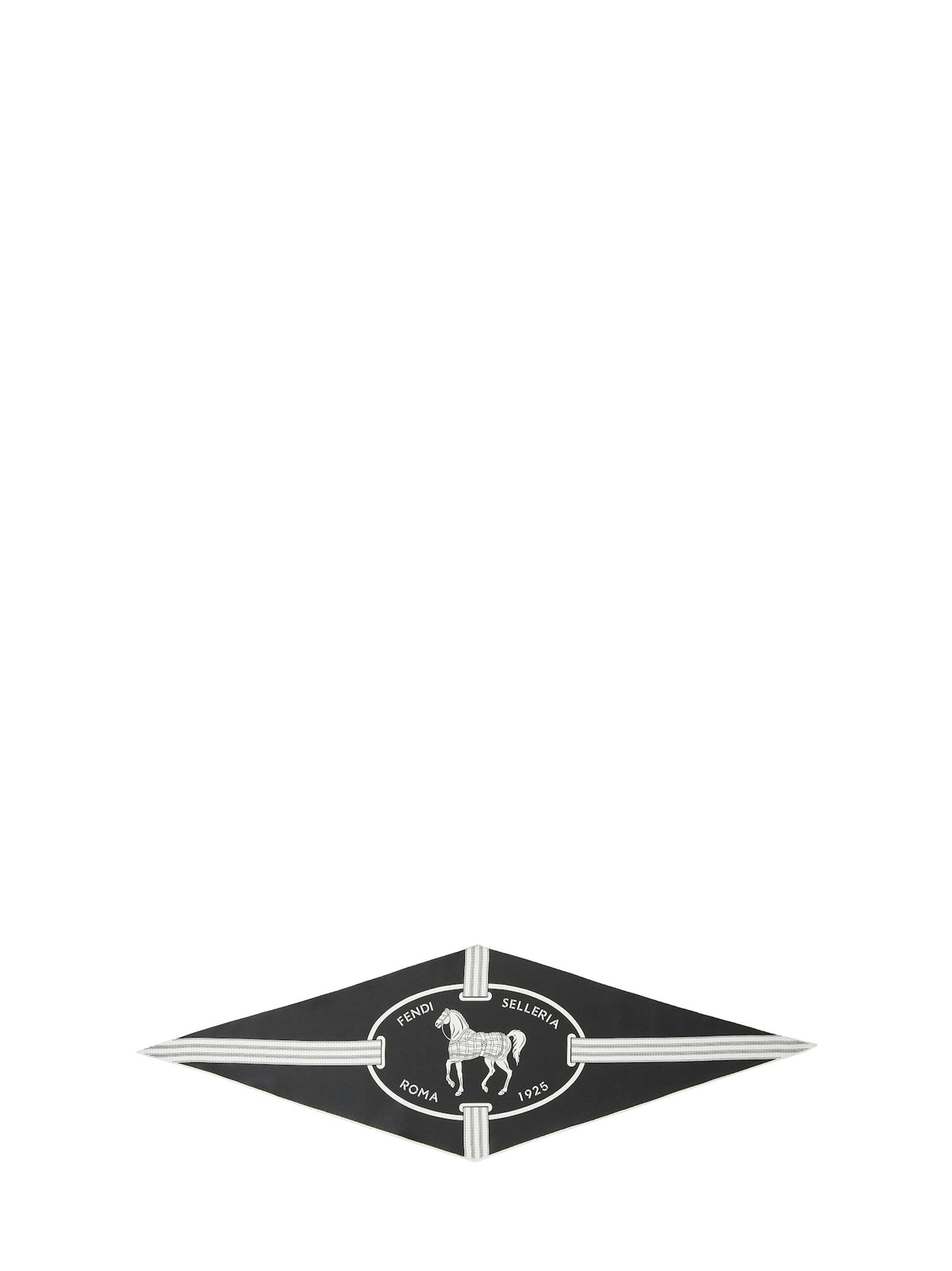 Fendi Silk Women Black Printed Silk Selleria Scarf<Br/>