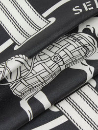 Fendi Silk Women Black Printed Silk Selleria Scarf<Br/>