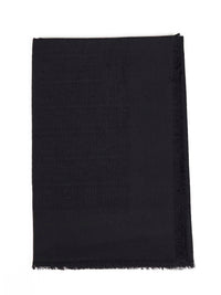 Fendi Silk Women Black Ff Wool And Silk And Cashmere Shawl