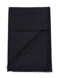 Fendi Silk Women Black Ff Wool And Silk And Cashmere Shawl