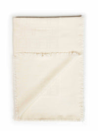 Fendi Silk Women Ivory Ff Wool And Silk And Cashmere Shawl<Br/>