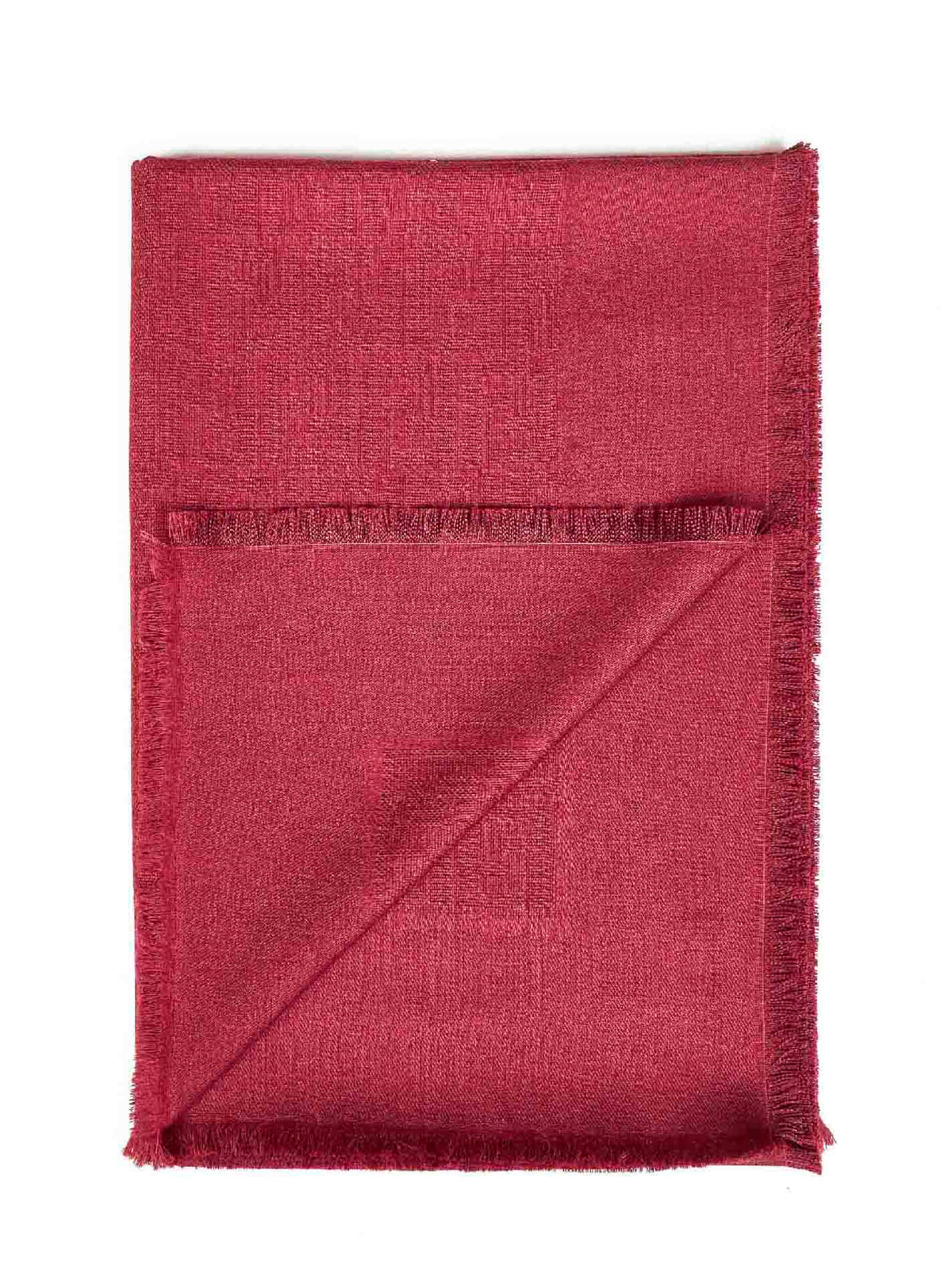 Fendi Silk Women Dark Red Ff Wool And Silk And Cashmere Shawl<Br/>