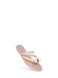 Ferragamo Women Pink Rubber Vara Bow Thong Sandals