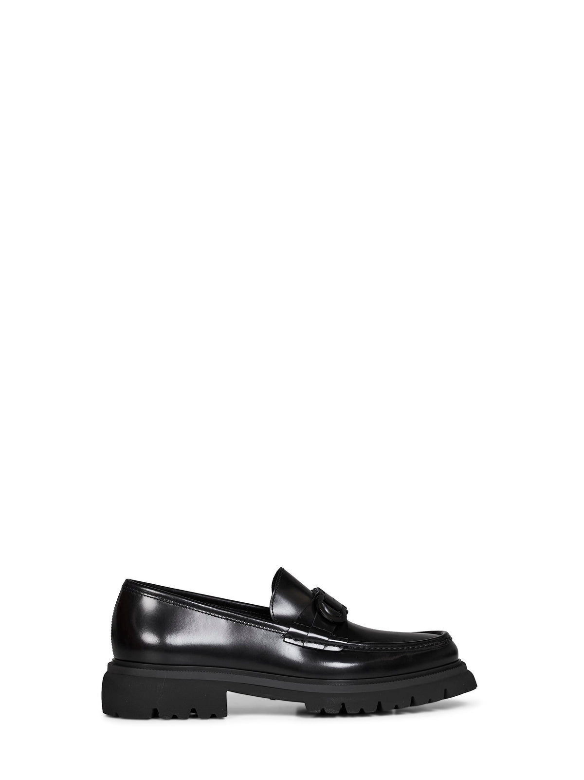 Ferragamo Men Black Cocoon Loafers With Gancini Ornament