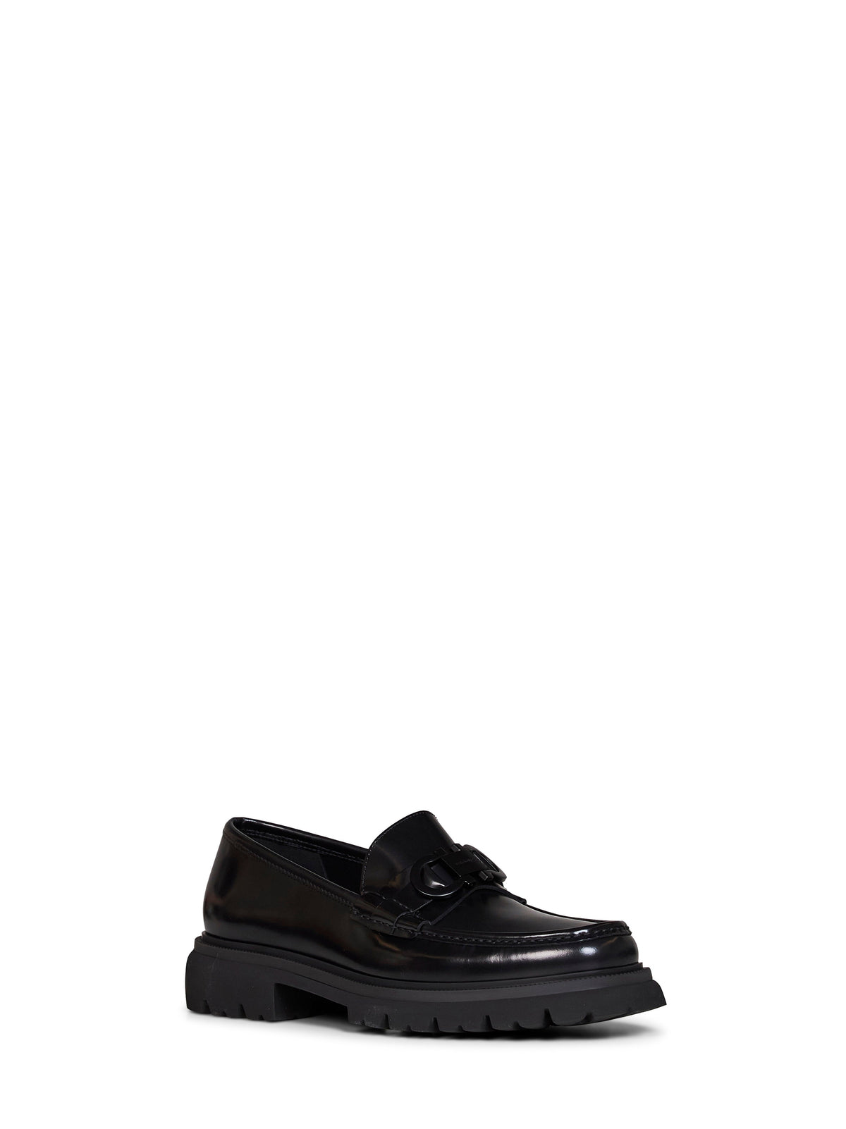 Ferragamo Men Black Cocoon Loafers With Gancini Ornament